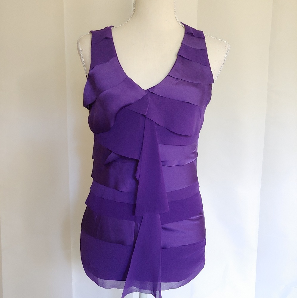 NWT Philosophy Purple Ruffled Top